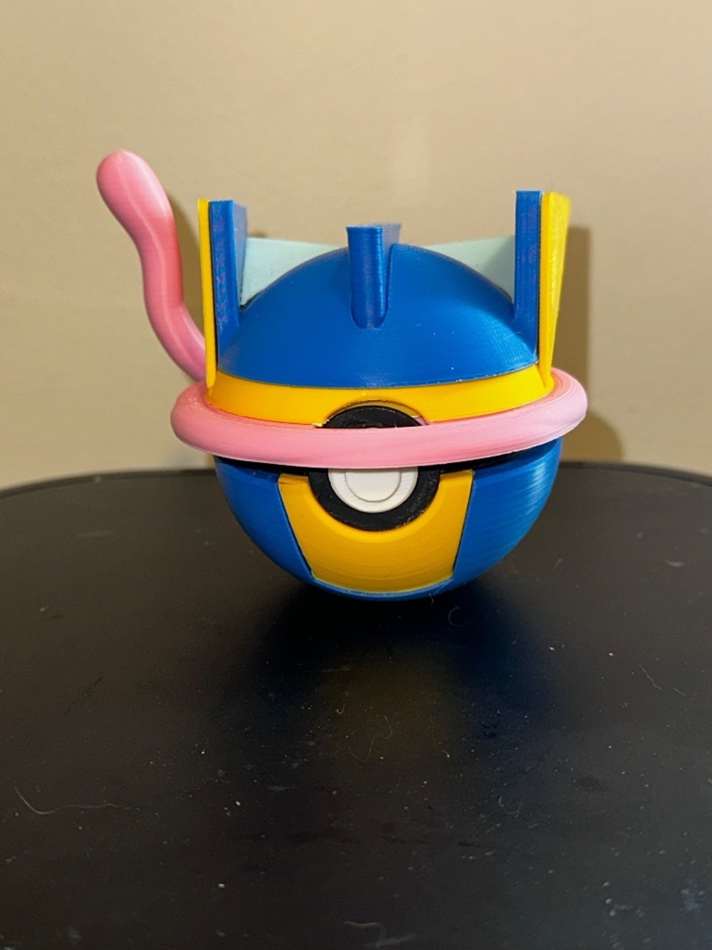 Blue Ninja Frog Sphere Display – 3D Printed Water Shinobi Orb